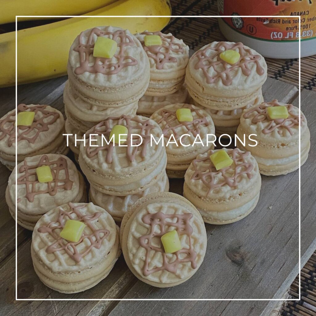 waffle themed macarons