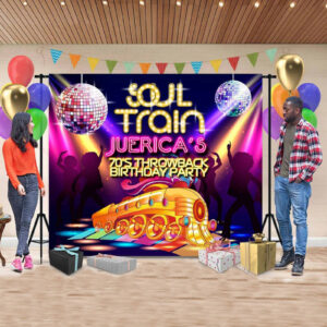 1970's Soul Train themed party backdrop