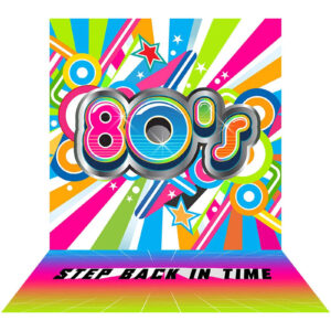 1980's neon themed party backdrop