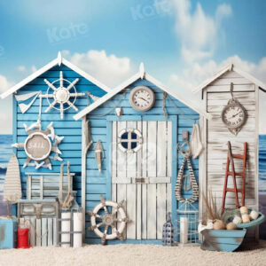 nautical beach huts themed party backdrop