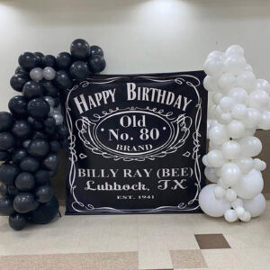 Jack Daniels whiskey style vinyl party backdrop