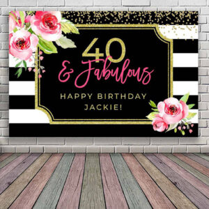 black and white striped vinyl party backdrop