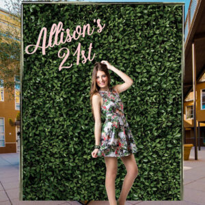 boxwood hedge printed vinyl party backdrop