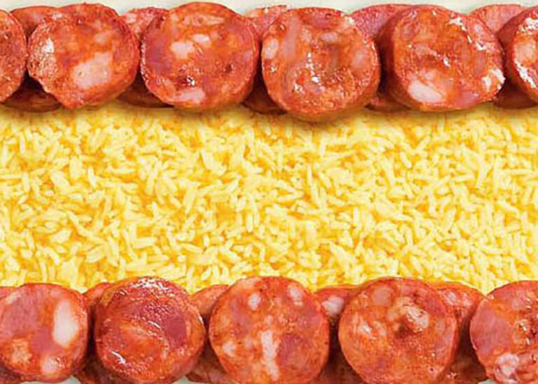 spanish flag made of food