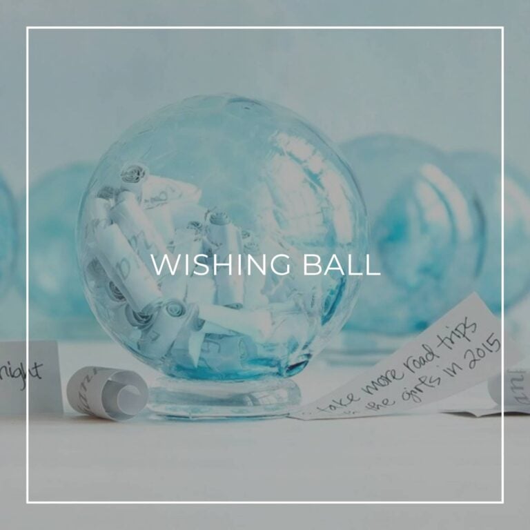 Wishing Ball hand-blown glass gratitude globe filled with rolled paper wishes