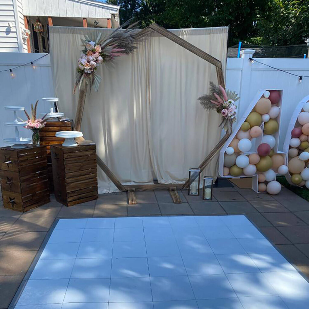 Hexagonal Backdrop Wooden Hexagon Backdrop Frames | Party Ideas by a Pro